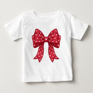 Elegante minimalistische Coquette-Rote Schleife mi Baby T-shirt