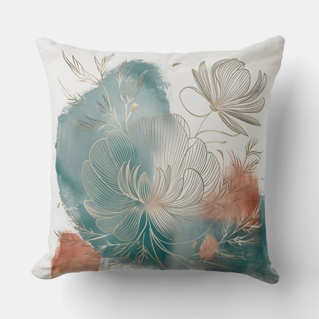 Elegante Minimalistische Cosmo Line Kunst, Dichtun Kissen (Vorderseite)