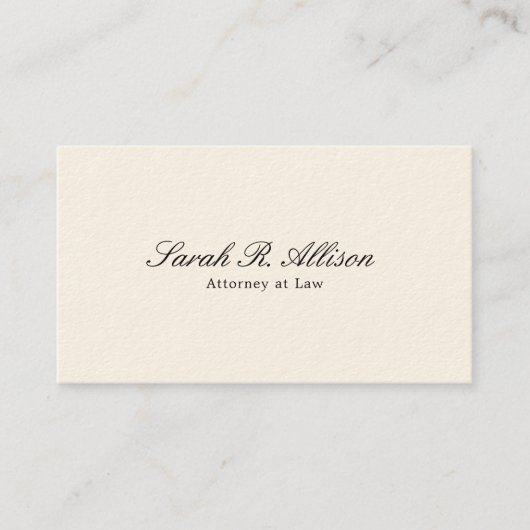 Elegante Minimalistische Creme Beruflich Visitenkarte (Vorderseite)