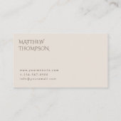 Elegante Minimalistische Creme Elfenbeinküste Beru Visitenkarte (Rückseite)