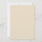 Elegante Minimalistische Creme-Linen-Effekt Hochze Einladung (Rückseite)