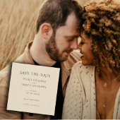 Elegante Minimalistische Creme-Linen-Effekt Hochze Save The Date