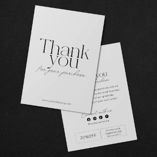 Elegante minimalistische Dankeschön-Karte für Klei Dankeskarte