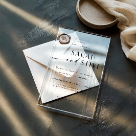 Elegante, minimalistische Designhochzeit Acryleinladungen