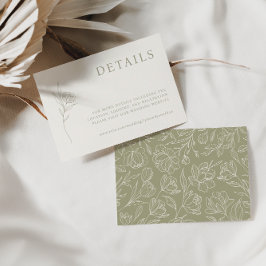 Elegante Minimalistische Detailkarten für Elfenbei RSVP Karte