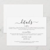 Elegante Minimalistische Details zur Hochzeit Einladung (Vorne/Hinten)