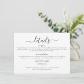 Elegante Minimalistische Details zur Hochzeit Einladung (Stehend Vorderseite)