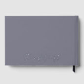 Elegante minimalistische, dunkelgraue Kalligraphie Gästebuch (Rückseite)