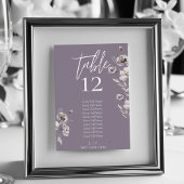 Elegante Minimalistische, dunkle lila Aquarell 10  Tischnummer