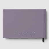 Elegante minimalistische dunkle lila Kalligraphief Gästebuch (Rückseite)