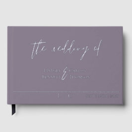 Elegante minimalistische dunkle lila Kalligraphief Gästebuch