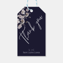 Elegante minimalistische dunkle Marine, Aquarell D Geschenkanhänger