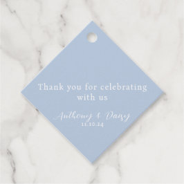 Elegante Minimalistische Dusty Blue Gevor Tags Geschenkanhänger