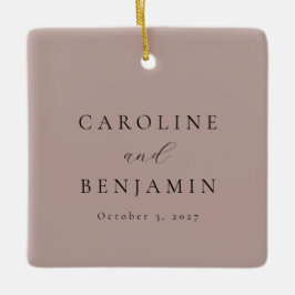 Elegante Minimalistische Dusty Mauve Calligraphy W Keramikornament