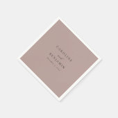 Elegante Minimalistische Dusty Mauve Calligraphy W Serviette (Ecke)