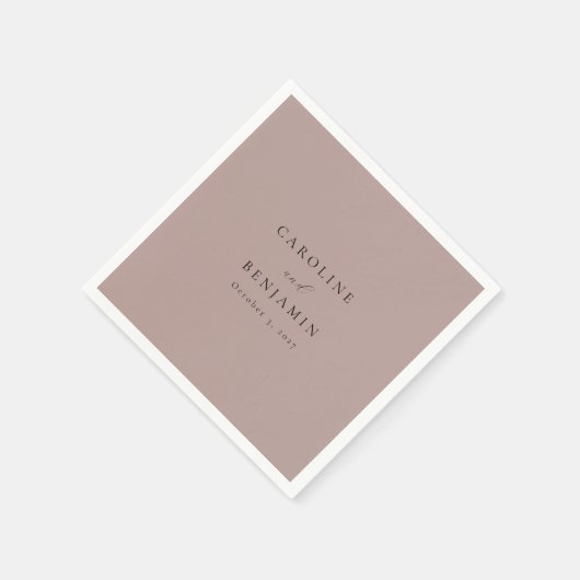 Elegante Minimalistische Dusty Mauve Calligraphy W Serviette (Ecke)