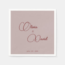 Elegante minimalistische Dusty Rose Hochzeit Serviette