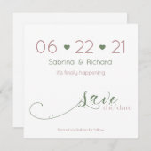 Elegante Minimalistische Dusty-Rose Save the Date Einladung (Vorne/Hinten)