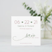 Elegante Minimalistische Dusty-Rose Save the Date Einladung (Stehend Vorderseite)