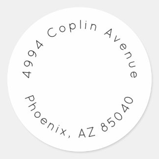 Elegante minimalistische einfache Adresse für Brau Runder Aufkleber