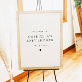 Elegante Minimalistische, einfache Babydusche Will Poster