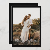 Elegante Minimalistische, einfache Foto-Engagement Einladung (Vorne/Hinten)