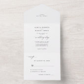 Elegante minimalistische, einfache Hochzeit in Sch All In One Einladung (Innen Boden)