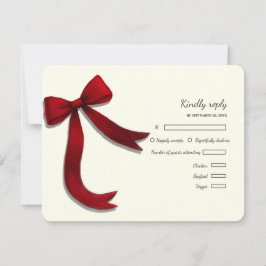 Elegante minimalistische einfache Hochzeit rote Sc RSVP Karte