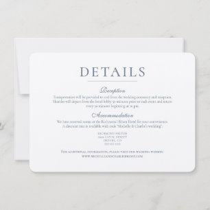 Elegante minimalistische einfache Hochzeitsdetails Einladung