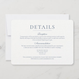Elegante minimalistische einfache Hochzeitsdetails Einladung