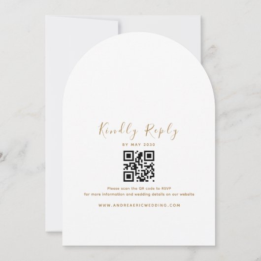 Elegante Minimalistische Einladung mit QR-Code (Rückseite)