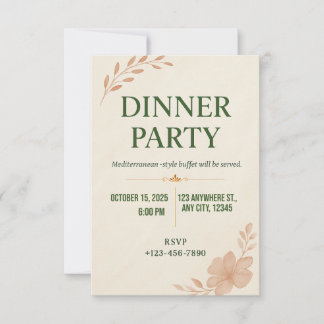 Elegante minimalistische Einladung zur Dinnerparty