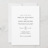 Elegante Minimalistische Einladung zur Hochzeit (Vorderseite)