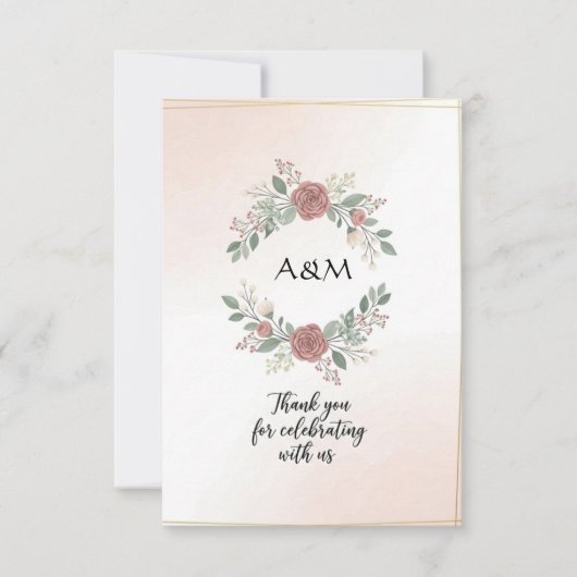 Elegante Minimalistische Einladung zur Hochzeit (Vorderseite)