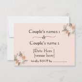 Elegante Minimalistische Einladung zur Hochzeit (Rückseite)