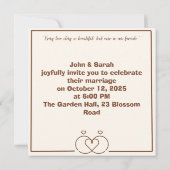 Elegante Minimalistische Einladung zur Hochzeit (Rückseite)