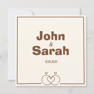 Elegante Minimalistische Einladung zur Hochzeit
