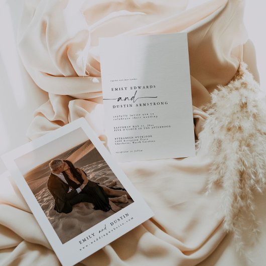 Elegante Minimalistische Einladung zur Hochzeit