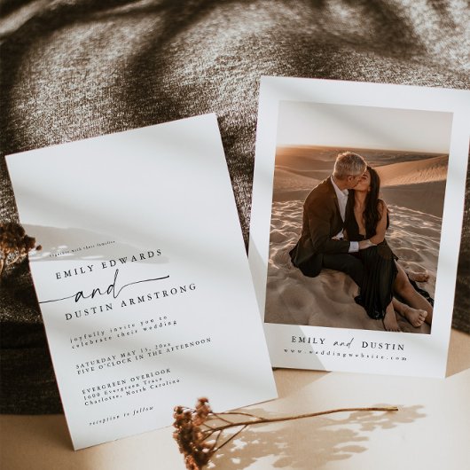 Elegante Minimalistische Einladung zur Hochzeit