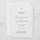 Elegante Minimalistische Einladung zur Hochzeit (Vorderseite)