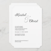 Elegante Minimalistische Einladung zur Hochzeit (Vorne/Hinten)