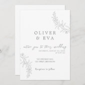 Elegante Minimalistische Einladung zur Hochzeit (Vorne/Hinten)