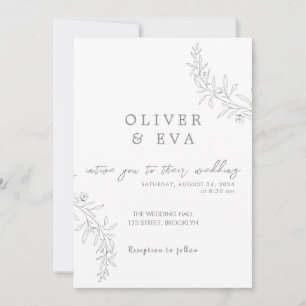 Elegante Minimalistische Einladung zur Hochzeit