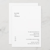 Elegante Minimalistische Einladung zur Hochzeit in (Vorne/Hinten)