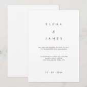 Elegante Minimalistische Einladung zur Hochzeit in (Vorne/Hinten)