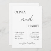 Elegante Minimalistische Einladung zur Hochzeit Sc (Vorne/Hinten)