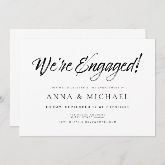 Elegante Minimalistische Einsatzpartei Einladung (Vorne/Hinten)