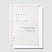 Elegante Minimalistische Elfenbeinhochzeit Einladu Pergament Einladungen (Versetzt)