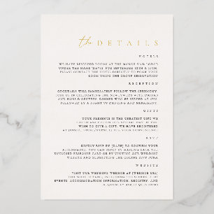 Elegante Minimalistische Elfenbeinhochzeit Folieneinladung