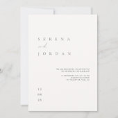 Elegante Minimalistische Elfenbeinhochzeiten Detai Einladung (Vorderseite)